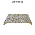 Triangle Mussel Shell table mat with Golden Corner